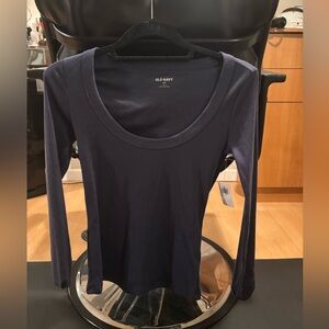 Old Navy Women's Deep Blue Long Sleeve Tee